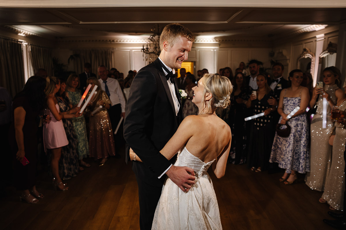 Eaves Hall Wedding Venue entertainment in the evening a bride and grooms 1st dance
