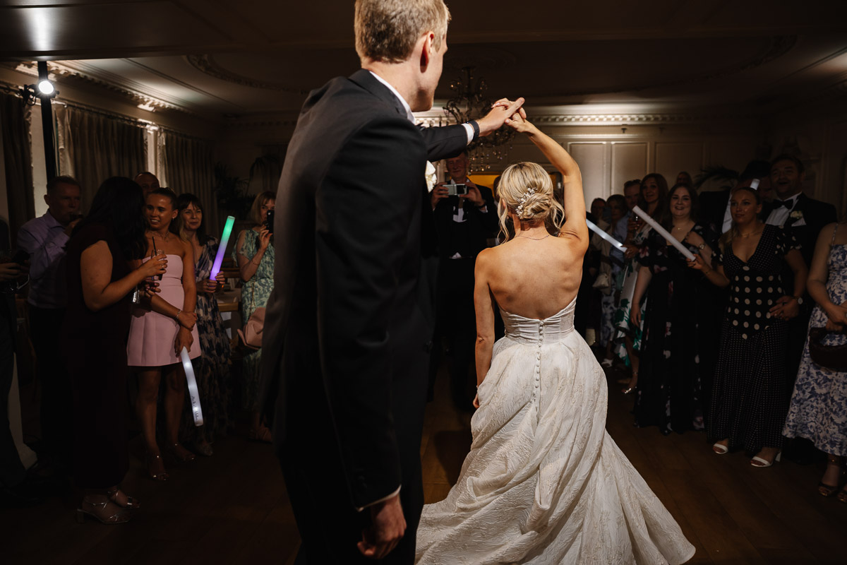 Eaves Hall Wedding Venue entertainment in the evening a bride and grooms 1st dance