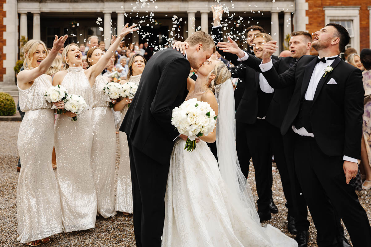 bride and groom during the ceremony at eaves hall wedding venue