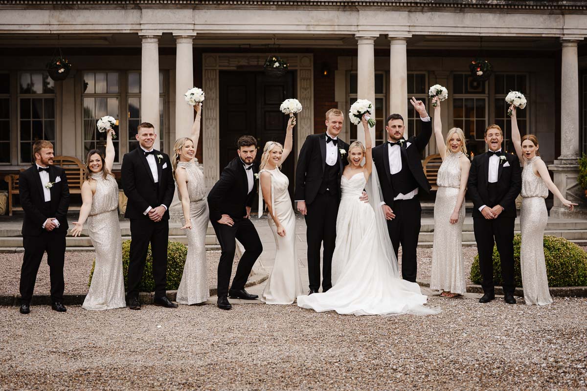 bride and groom during the ceremony at eaves hall wedding venue