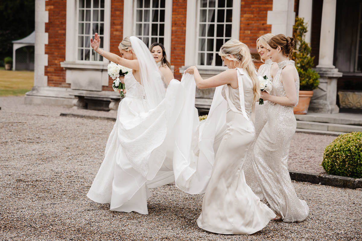 bride and groom during the ceremony at eaves hall wedding venue
