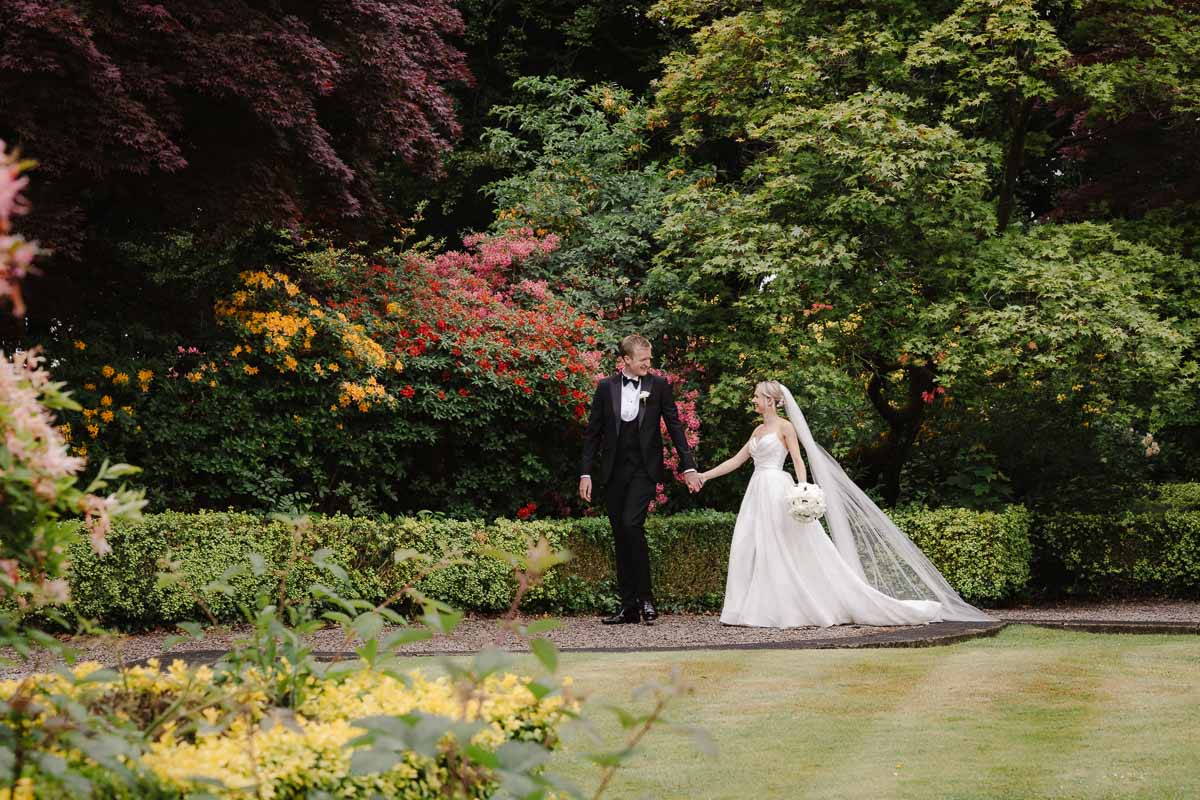 bride and groom during the ceremony at eaves hall wedding venue