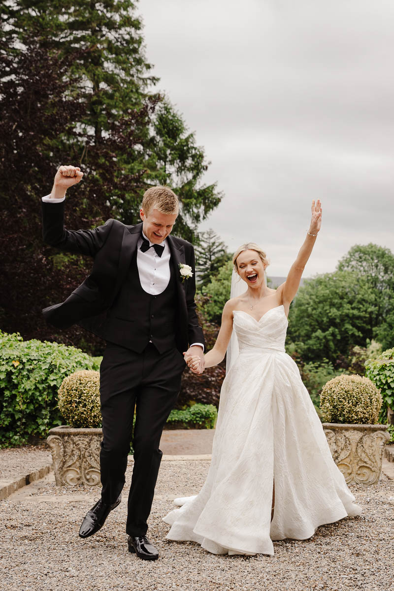 bride and groom during the ceremony at eaves hall wedding venue