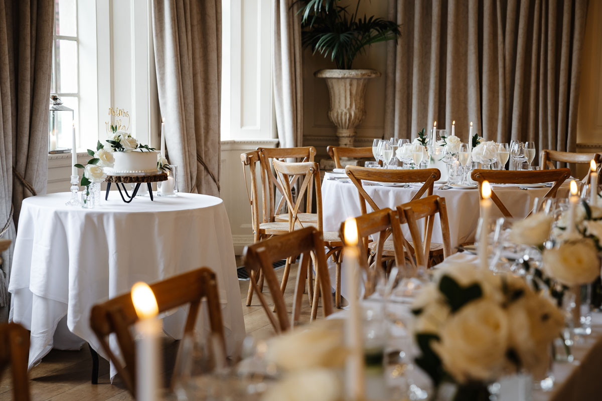 bride and groom during the ceremony at eaves hall wedding venue