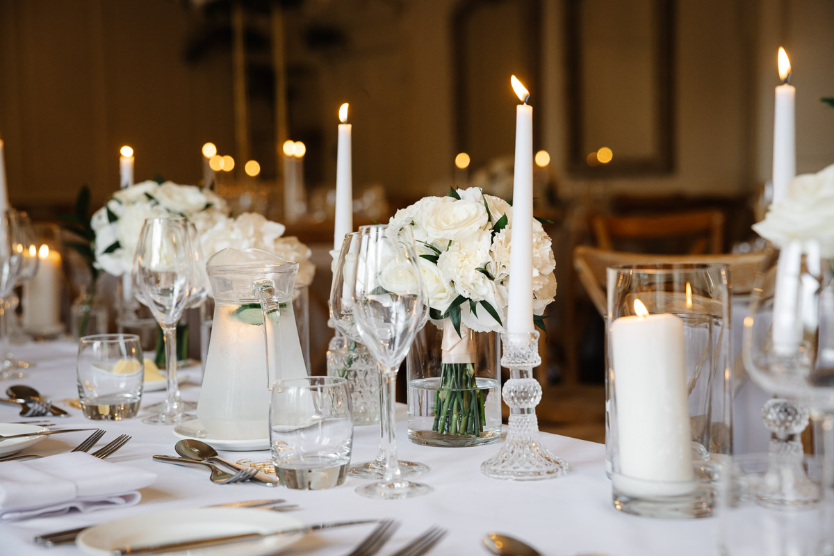 Eaves Hall Wedding Venue wedding breakfast setup ideas